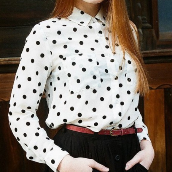 American apparel button chiffon top - Picture 2 of 4